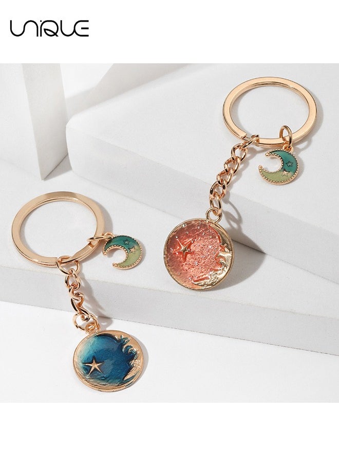 Unique 2 pcs keychain - Couple keychain - Dream Star Moon Keychain Pendant - Fashionable and Unique  - Image 5