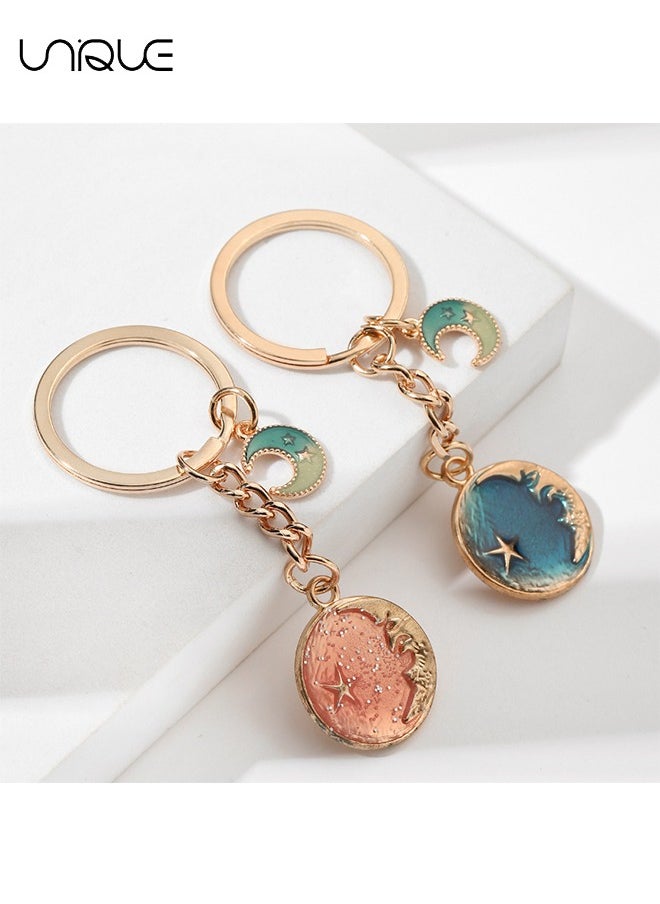 Unique 2 pcs keychain - Couple keychain - Dream Star Moon Keychain Pendant - Fashionable and Unique  - Image 4