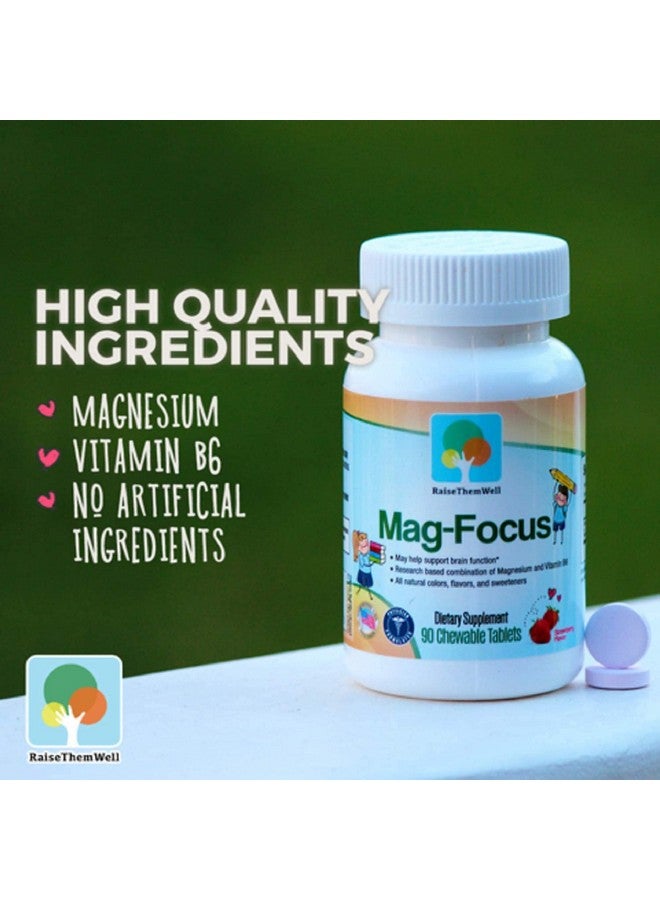 Raise Them Well Magnesium Focus Supplement for Kids | Natural Strawberry Flavored | 90 Chewable Tablets - Image 5