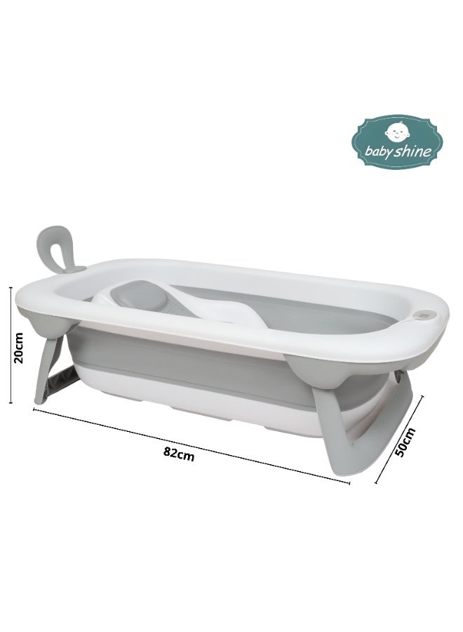بيبي شاين مروش استحمام للأطفال 5 في 1 قابل للطي بتصميم امن وسهل التخزين لحديثي الولادة مع وجود مقياس لحرارة المياه - Image 1