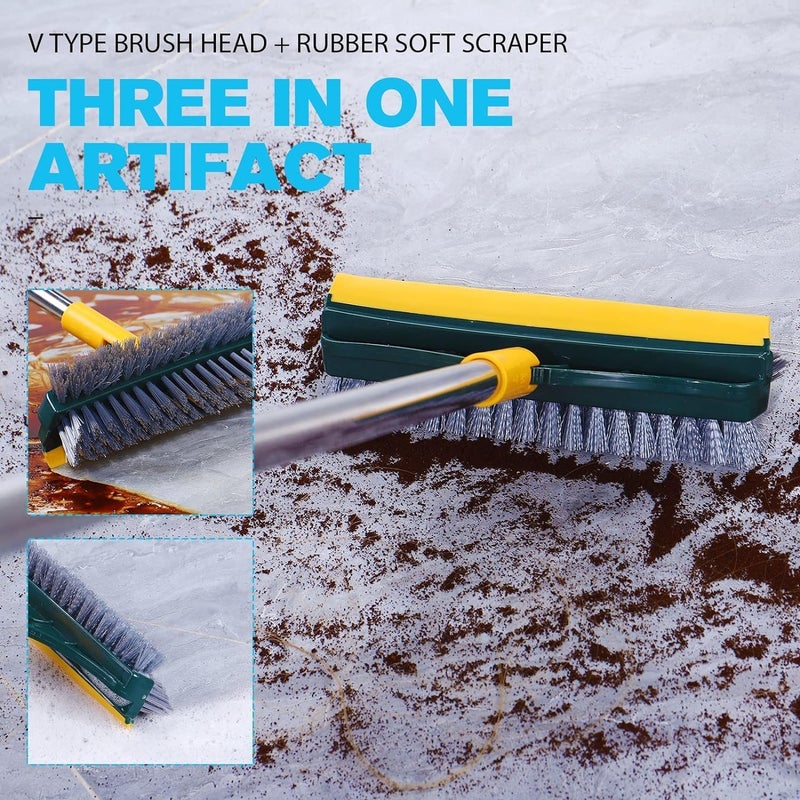 Invite Enterprise Invite 120 Rotate 3 in 1 Bathroom Cleaning Brush with Wiper Tiles Cleaning Brush Come with Long Handle Floor Scrub Brush for Home Kitchen3 in 1 Tile Cleaning Brush - Image 3