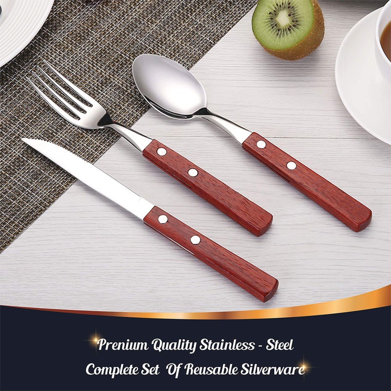 Bewbow PREMIUM QUALITY Stainless Steel travel utensils Set with case, Healthy & Eco-Friendly 3pc Full Size Fork, Spoon, Portable, reusable utensils with case - Image 3