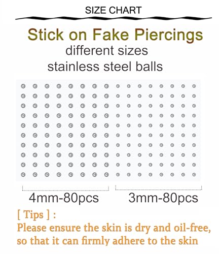 Longita Fake Eyebrow Piercing Fake Lip Labret Studs Stick On Fake Nose Stud Fake Nose Ring Fake Lip Ring Fake Lip Piercing Fake Facial Piercing Adhesive Face Jewelry Non Pierced - Image 2