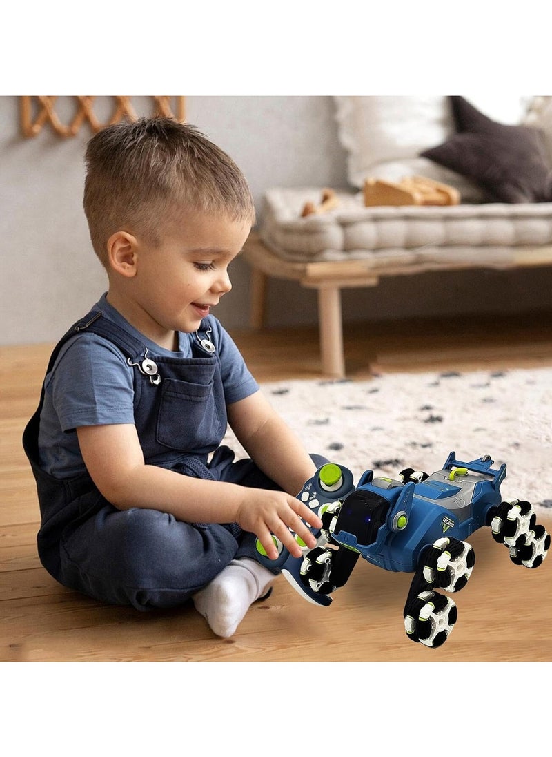 TOY GARDEN Remote Control Stunt Car Vehicle RC Robot Dog Mechanical Animal Toys 2.4G with Mist Spray, Music & Light Functions for Kids Children 6-14 Years Boys Girls Birthday Gifts (Blue)  - Image 4