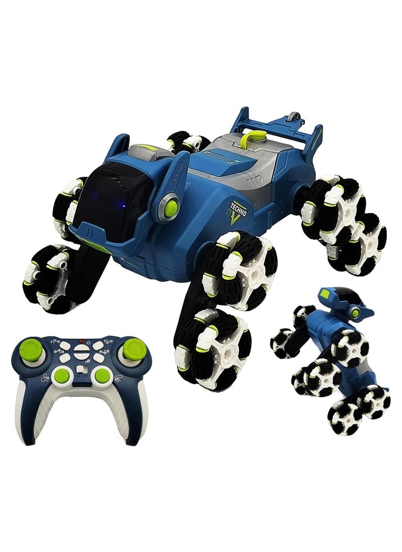 TOY GARDEN Remote Control Stunt Car Vehicle RC Robot Dog Mechanical Animal Toys 2.4G with Mist Spray, Music & Light Functions for Kids Children 6-14 Years Boys Girls Birthday Gifts (Blue)  - Image 3