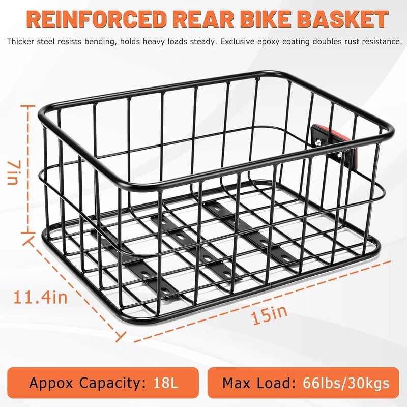 CDYWD Large Bicycle Rack Basket with Removable Liner Bag & Waterproof Cover - Image 5