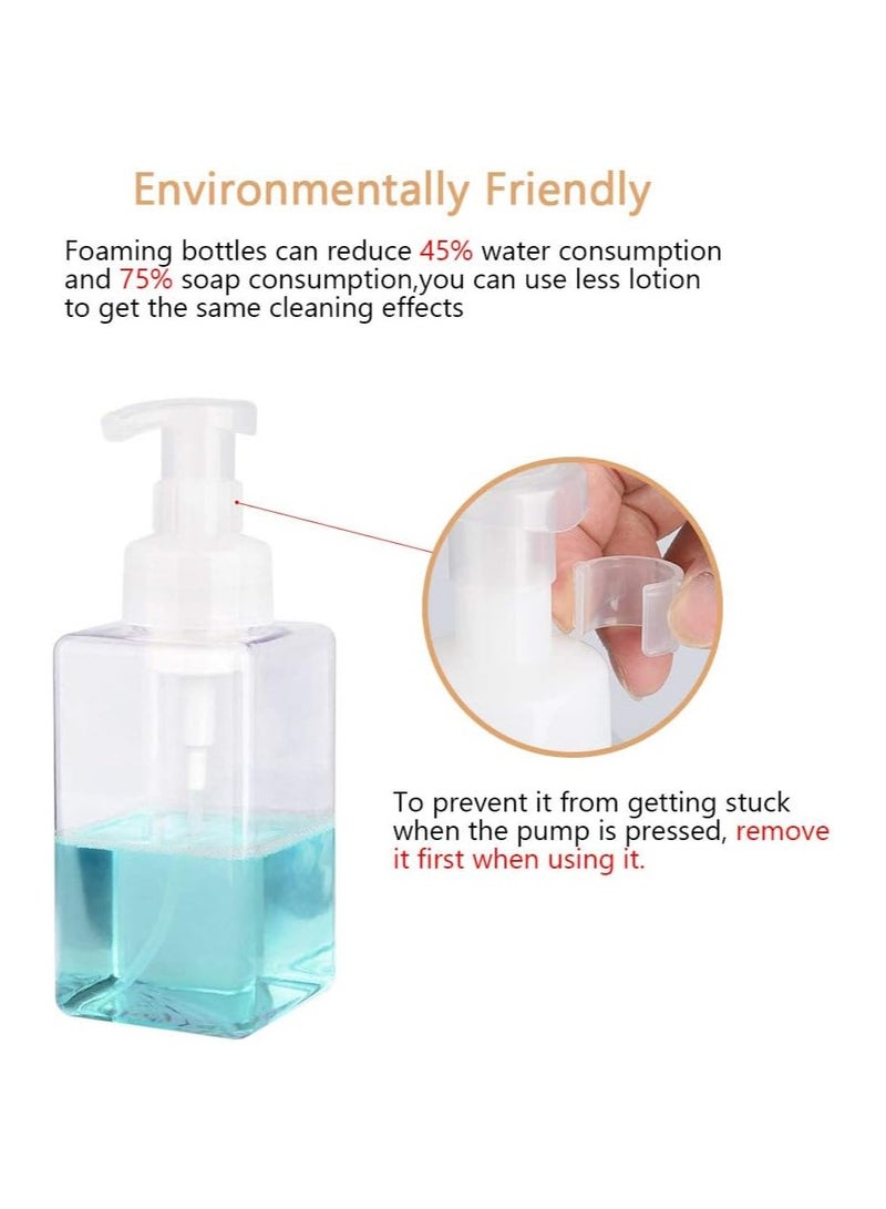 NXT Foaming Soap Dispenser, 450ml (15oz) Refillable Pump Bottle for Liquid Soap, Shampoo, Body Wash (2 Pcs) (Clear) - Image 2