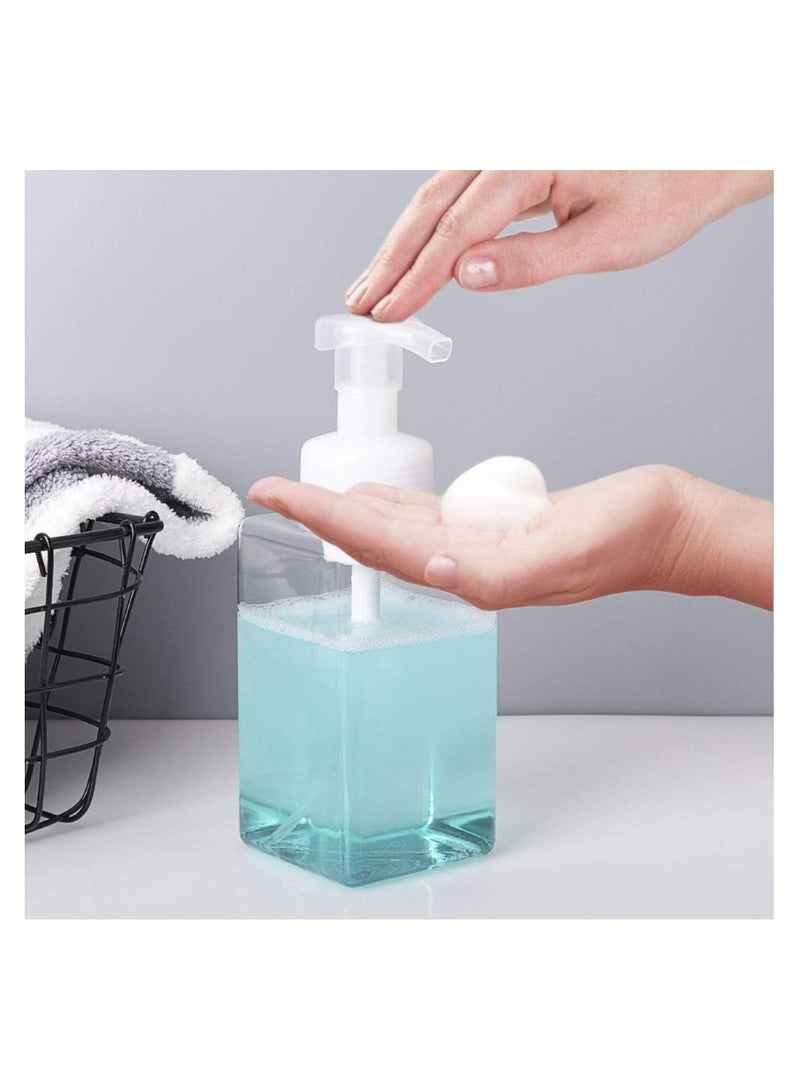 NXT Foaming Soap Dispenser, 450ml (15oz) Refillable Pump Bottle for Liquid Soap, Shampoo, Body Wash (2 Pcs) (Clear) - Image 4