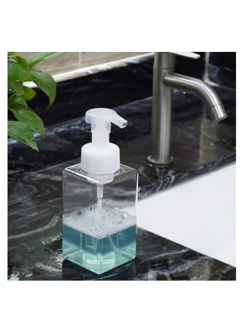 NXT Foaming Soap Dispenser, 450ml (15oz) Refillable Pump Bottle for Liquid Soap, Shampoo, Body Wash (2 Pcs) (Clear) - Image 3