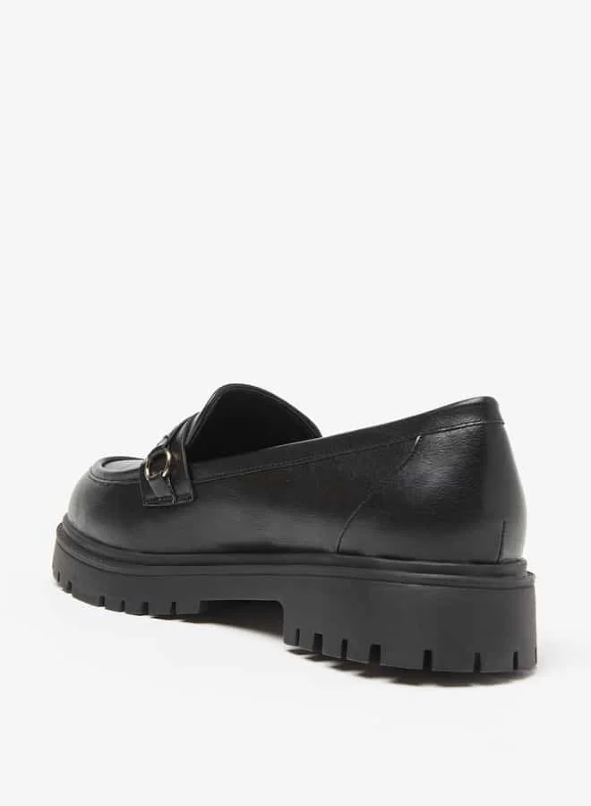 فلورا بيلا من شو إكسبرس Women Monogram Print Slip-On Chunky Loafers with Metallic Accent