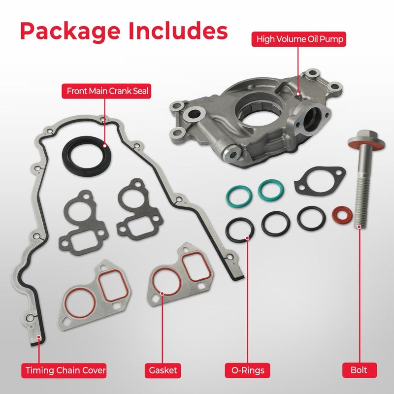 BELKEBIR M295HV High Volume Oil Pump kit Compatible with 1998-2020 Chevy Silverado Suburban Avalanche Trailblazer Express GMC Sierra Yukon Cadillac Escalade CTS Hummer H2 H3 4.8L 5.3L 6.0L Replace 12696357 - Image 5