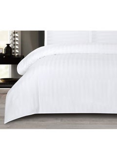 AKD Hotel Neferin Striped Comforter Set 7-Piece Twin Size Bed Damask Pattern With Removable Covers And Microfiber Replacement Filling, French Oak  - Image 3
