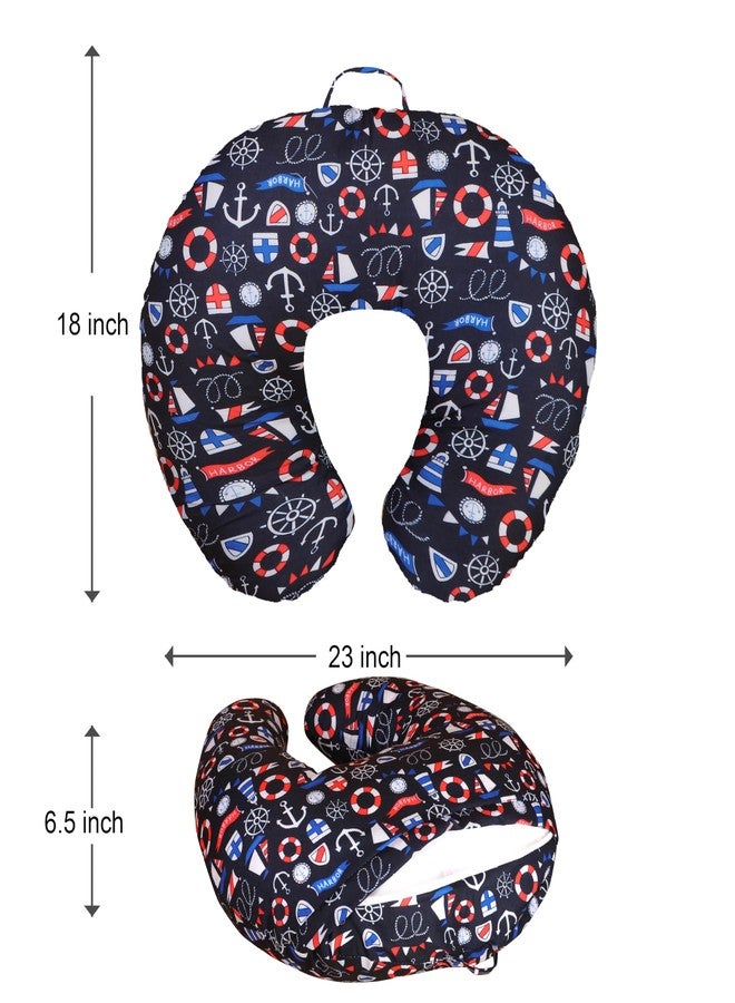 Windson Craft Baby Feeding Pillow with Detachable Cover, Safety Belt | Breastfeeding Pillow | Nursing Pillow (Boat Equipment Black) - Image 3