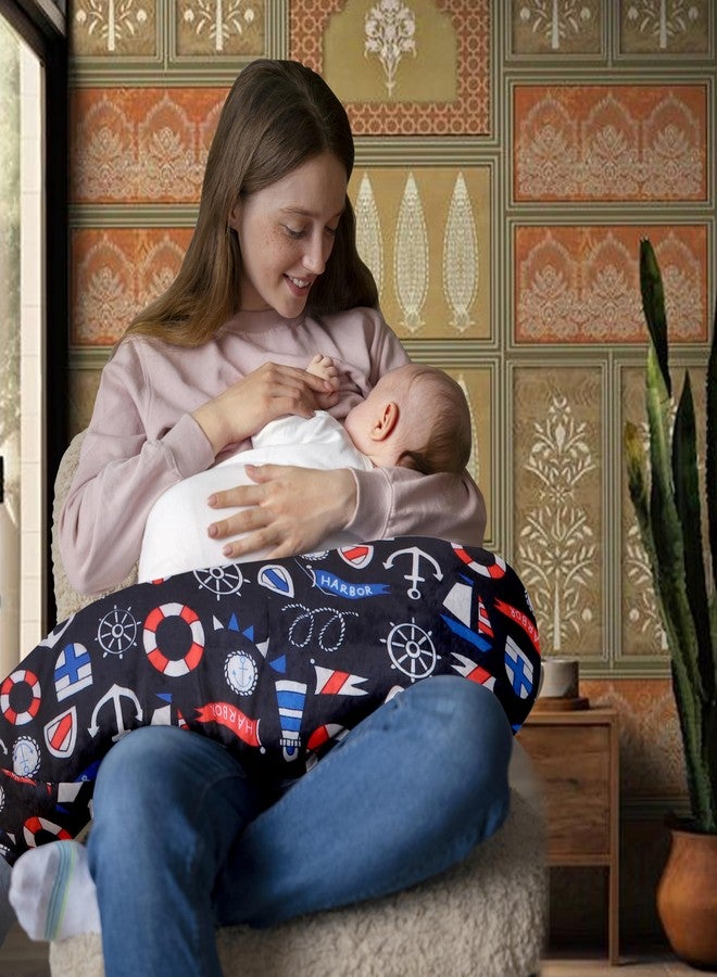 Windson Craft Baby Feeding Pillow with Detachable Cover, Safety Belt | Breastfeeding Pillow | Nursing Pillow (Boat Equipment Black) - Image 1