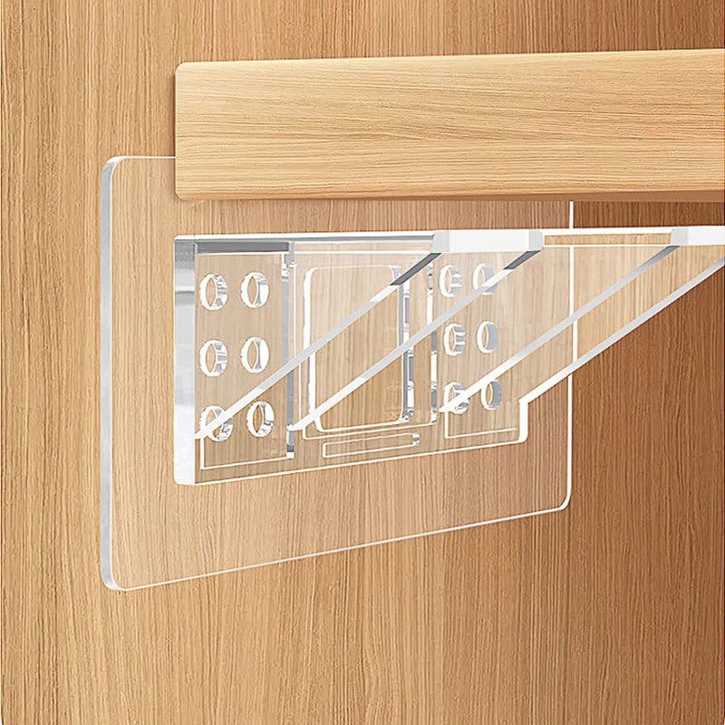 12 Pieces Large Size Adhesive Shelf Bracket Double Row Thickened and Reinforced Design Punch Free Shelf Support Pegs for Shelves Kitchen Cabinet Book Closet
