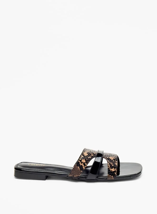 Celeste Women's Textured Slip-On Flat Sandals