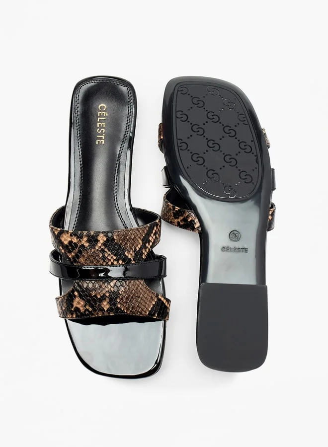 Celeste Women's Textured Slip-On Flat Sandals