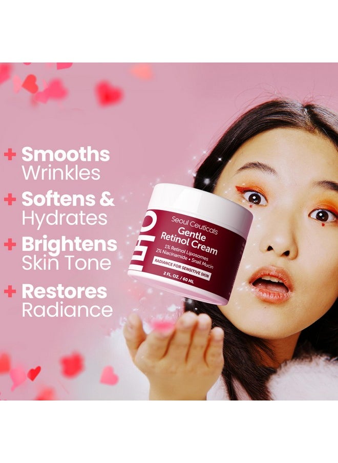 seoulceuticals - SeoulCeuticals 1% Korean Retinol Night Cream - 97.5% Snail Mucin + 2% Niacinamide Moisturizer for Face - Gentle K Beauty for Sensitive Skin 2oz - Image 1