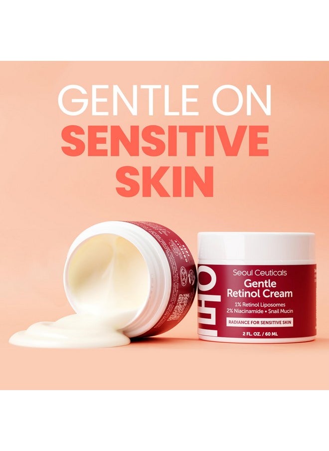 seoulceuticals - SeoulCeuticals 1% Korean Retinol Night Cream - 97.5% Snail Mucin + 2% Niacinamide Moisturizer for Face - Gentle K Beauty for Sensitive Skin 2oz - Image 1