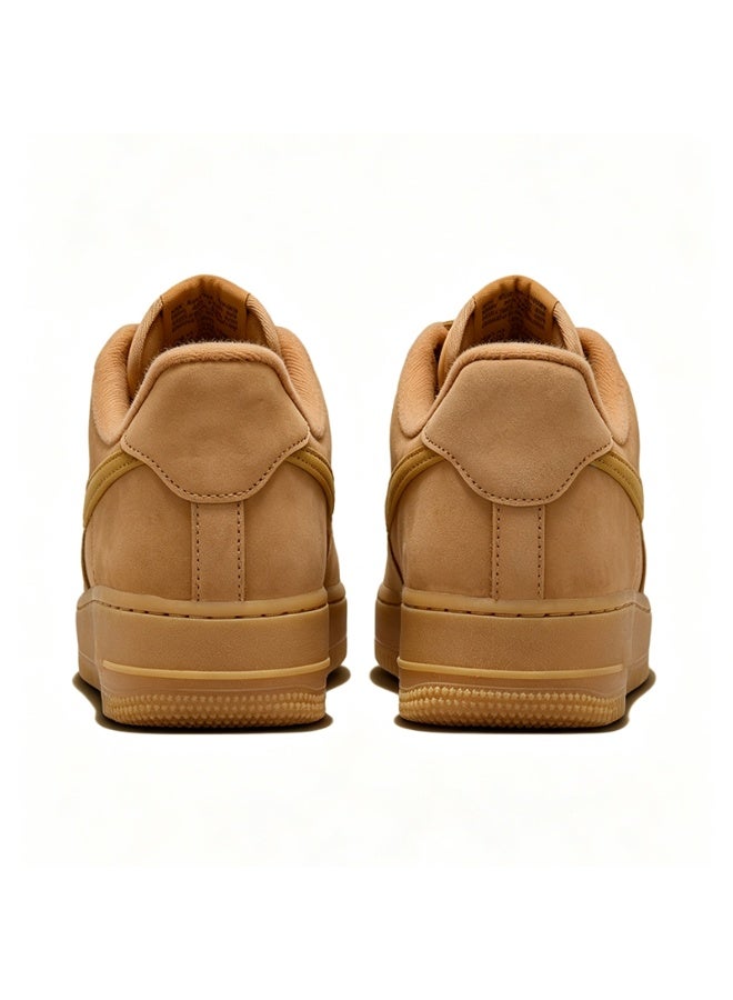 Unisex Wheat Color Suede Low Top Skate Shoes, Thick Anti-Abrasion Rubber Sole Casual Walking Sports Sneakers for Couples - Image 4
