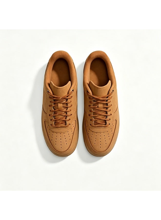 Unisex Wheat Color Suede Low Top Skate Shoes, Thick Anti-Abrasion Rubber Sole Casual Walking Sports Sneakers for Couples - Image 5