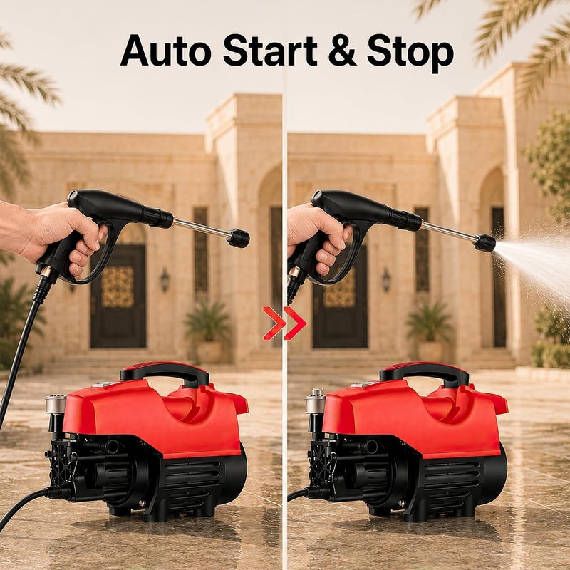 Favarey 2000W Electric High Pressure Washer, Power Washer with Hose, Detachable Water Gun, Electric Pressure Washer for Cleaning Cars, Fences, Pool, Patios - Image 4