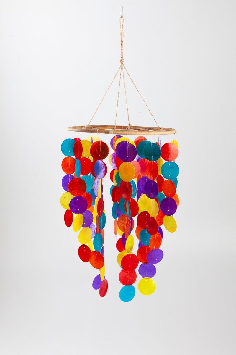 Dünyadan Hediyeler Gifts from the World Capiz Chandelier 3 Rows Mother of Pearl Color Natural  - Image 2