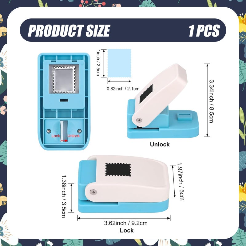 Ksheria Rectangular Postage Stamp Punch 1x0.8in â€“ Scalloped Edge Lever Action for Scrapbooking, DIY Cards & Paper Craft, Scrapbooking DIY Card Making Durable Easy-to-Use Craft Tool - Image 2