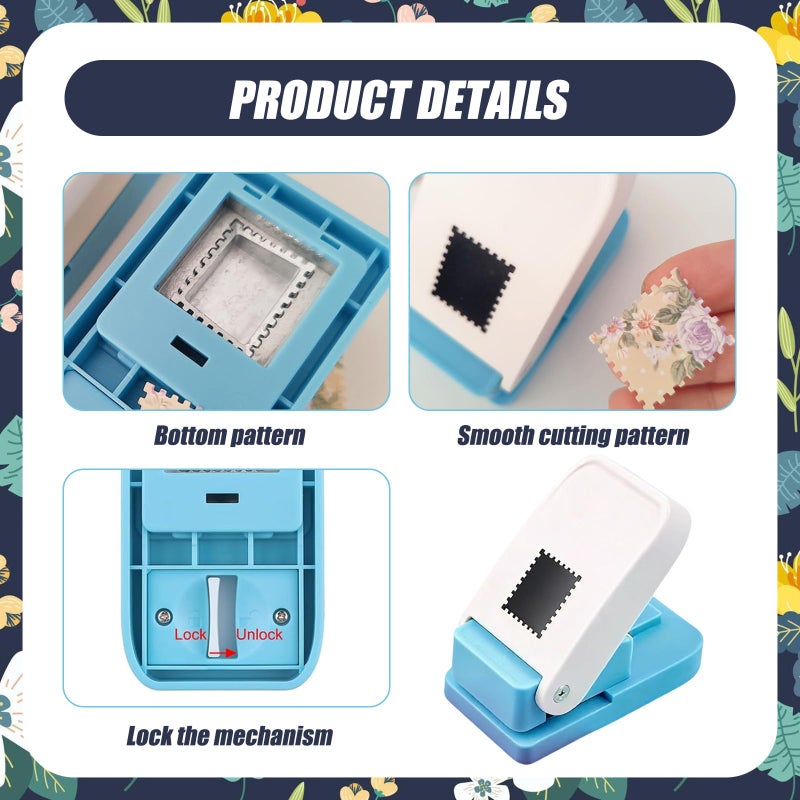 Ksheria Rectangular Postage Stamp Punch 1x0.8in â€“ Scalloped Edge Lever Action for Scrapbooking, DIY Cards & Paper Craft, Scrapbooking DIY Card Making Durable Easy-to-Use Craft Tool - Image 3