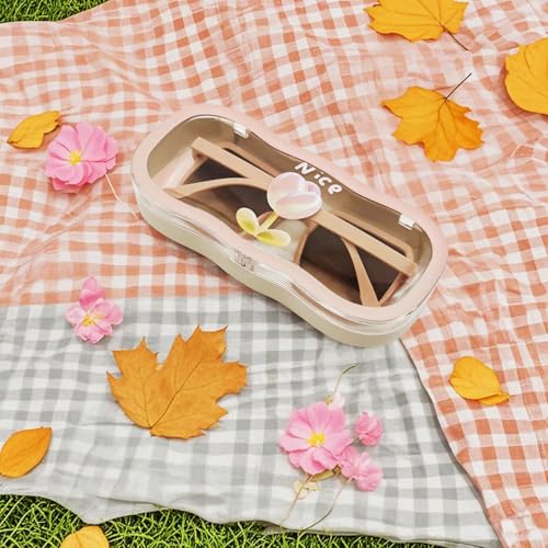 Havique Glasses Case Hard Shell, Clear Eyeglass Case, Cute Sunglasses Cases for Women, Reading Eye Glass Cases, Pink Tulip - Image 4
