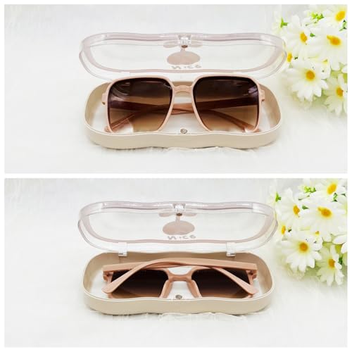Havique Glasses Case Hard Shell, Clear Eyeglass Case, Cute Sunglasses Cases for Women, Reading Eye Glass Cases, Pink Tulip - Image 5