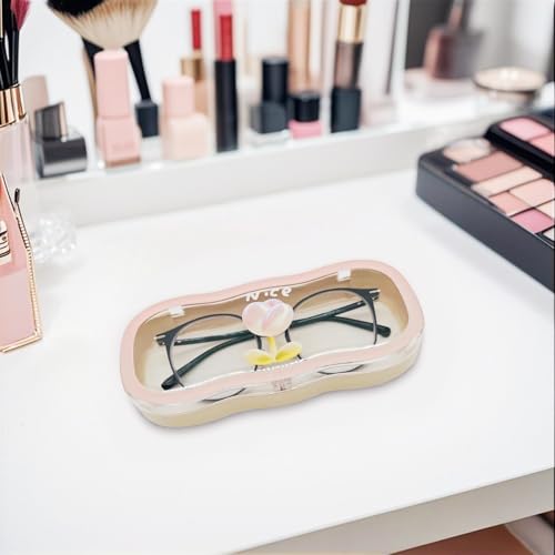 Havique Glasses Case Hard Shell, Clear Eyeglass Case, Cute Sunglasses Cases for Women, Reading Eye Glass Cases, Pink Tulip - Image 3