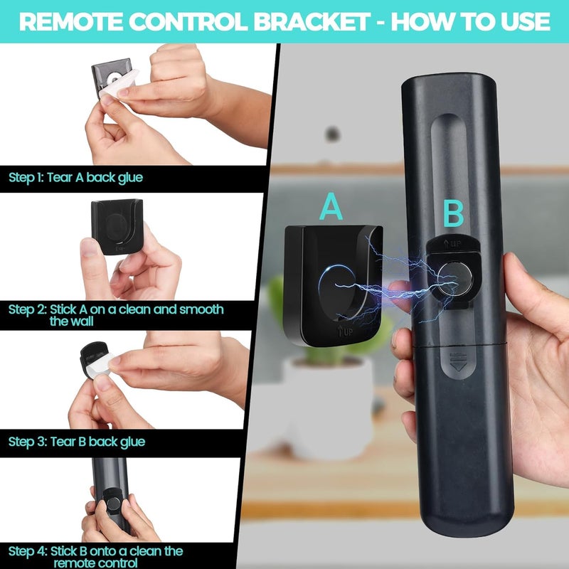 GUZE-US 6-Piece Magnetic Remote Control Holder Wall Mount - Self Adhesive Suitable for Tv Backside as Well as Tv Fan and Air Conditioner Remote Controls - Image 2
