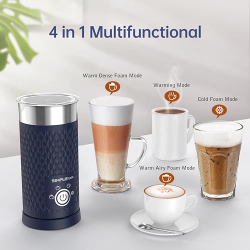 SIMPLETASTE Milk Frother, 4-in-1 Electric Milk Steamer, Automatic Warm and Cold Foam Maker and Milk Warmer for Latte, Cappuccinos, Macchiato - Image 3