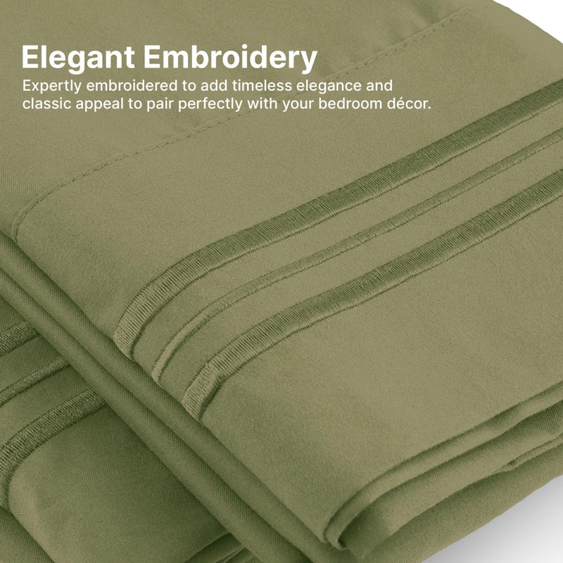 CGK Unlimited King Pillow Cases (Set of 2) - Extra Soft  Hotel Quality Pillowcase Covers- Comfy Bedding for All- Machine Washable Pillow Protectors- 2 Piece- Sage Green