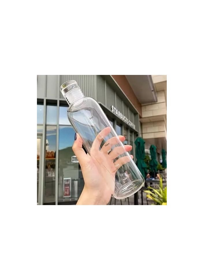 QSHOP - 500ml Water Bottle with Time Marker Reusable Plastic Drinking Bottle for Outdoor Sports - Image 1