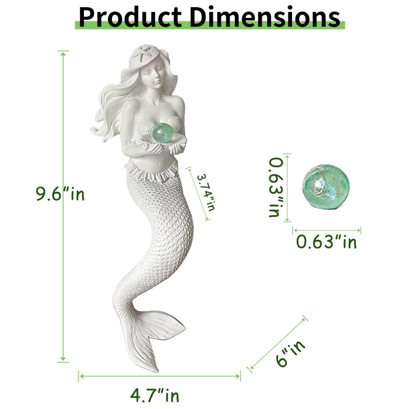Teaeeno Unique Mermaid Fish Tank Decorations, Mermaid Statue Decor House Ornament Kit, Aquarium Decor, Charming Mermaid Decor Statue, Resin Aquarium DÃ©cor Thematic Ornaments (White) - Image 3