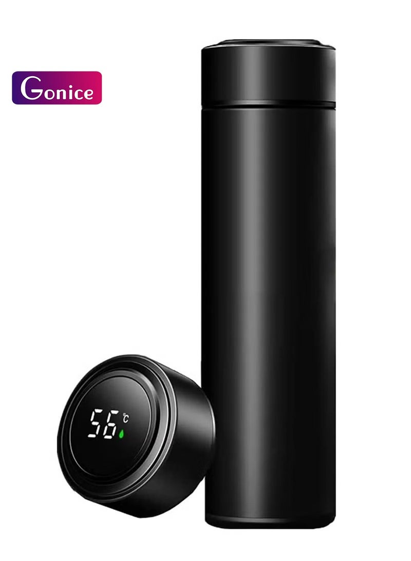 جونيس أكواب حرارية ذكية من الفولاذ المقاوم للصدأ عازلة الماء درجة حرارة الصمام ثنائي الفينيل عرض زجاجات حرارية ذكية أكواب القهوة 500ML - Image 1