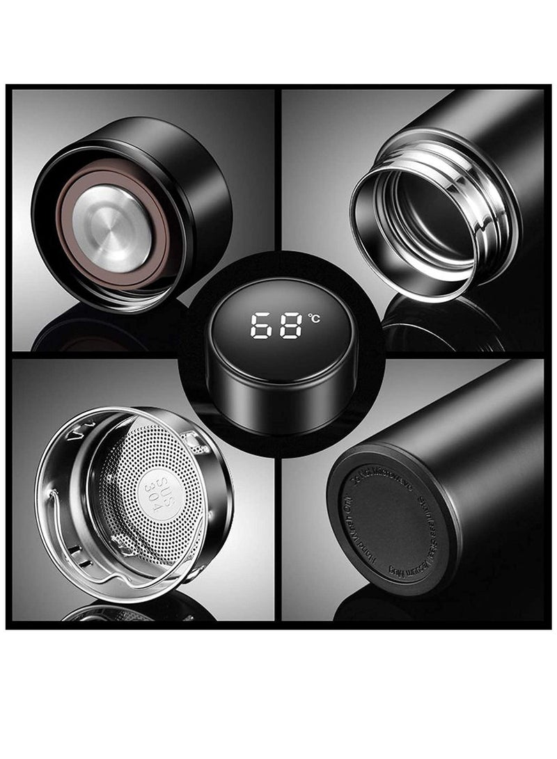 جونيس أكواب حرارية ذكية من الفولاذ المقاوم للصدأ عازلة الماء درجة حرارة الصمام ثنائي الفينيل عرض زجاجات حرارية ذكية أكواب القهوة 500ML - Image 5