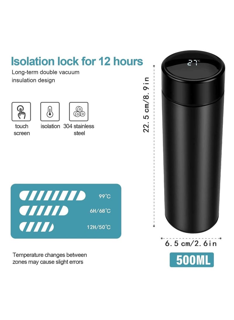 Gonice - Smart Stainless Steel Thermal Mugs Insulation Water Bottle LED Temperature Display Intelligent Thermos Bottles Coffee Cups 500ML - Image 1