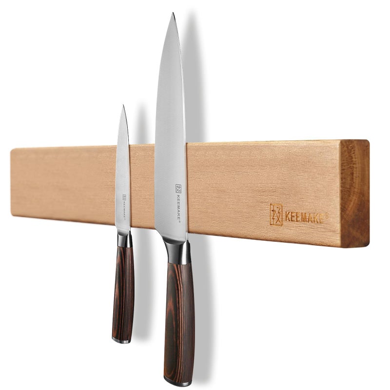 KEEMAKE Magnetic Knife Holder for Wall 16 inch Acacia Wood Knife Magnetic Strip, Powerful Neodymium Magnet Knife Hanger Knife Bar for Kitchen knives - Image 1