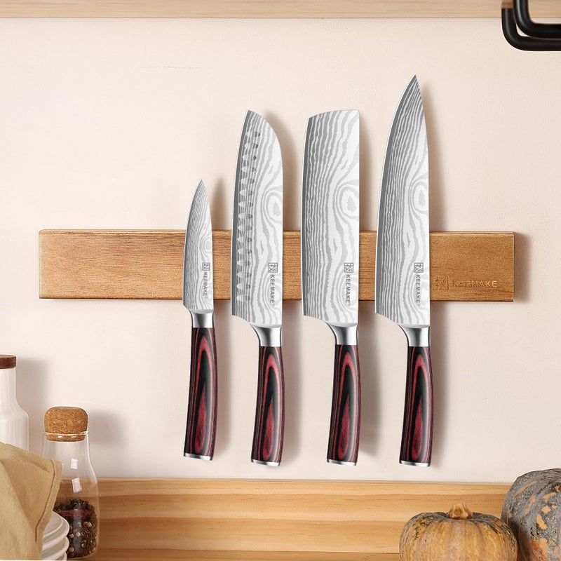 KEEMAKE Magnetic Knife Holder for Wall 16 inch Acacia Wood Knife Magnetic Strip, Powerful Neodymium Magnet Knife Hanger Knife Bar for Kitchen knives - Image 2