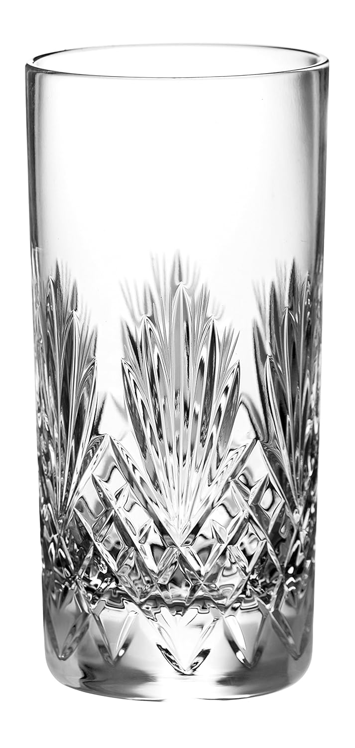 طقم كؤوس بارسكي كريستال عالي 6 كؤوس هابي بال كؤوس كريستالية مقطوعة يدويًا لشرب الماء والعصير والنبيذ والبيرة والكوكتيلات 15 أونصة مصنوعة في أوروبا