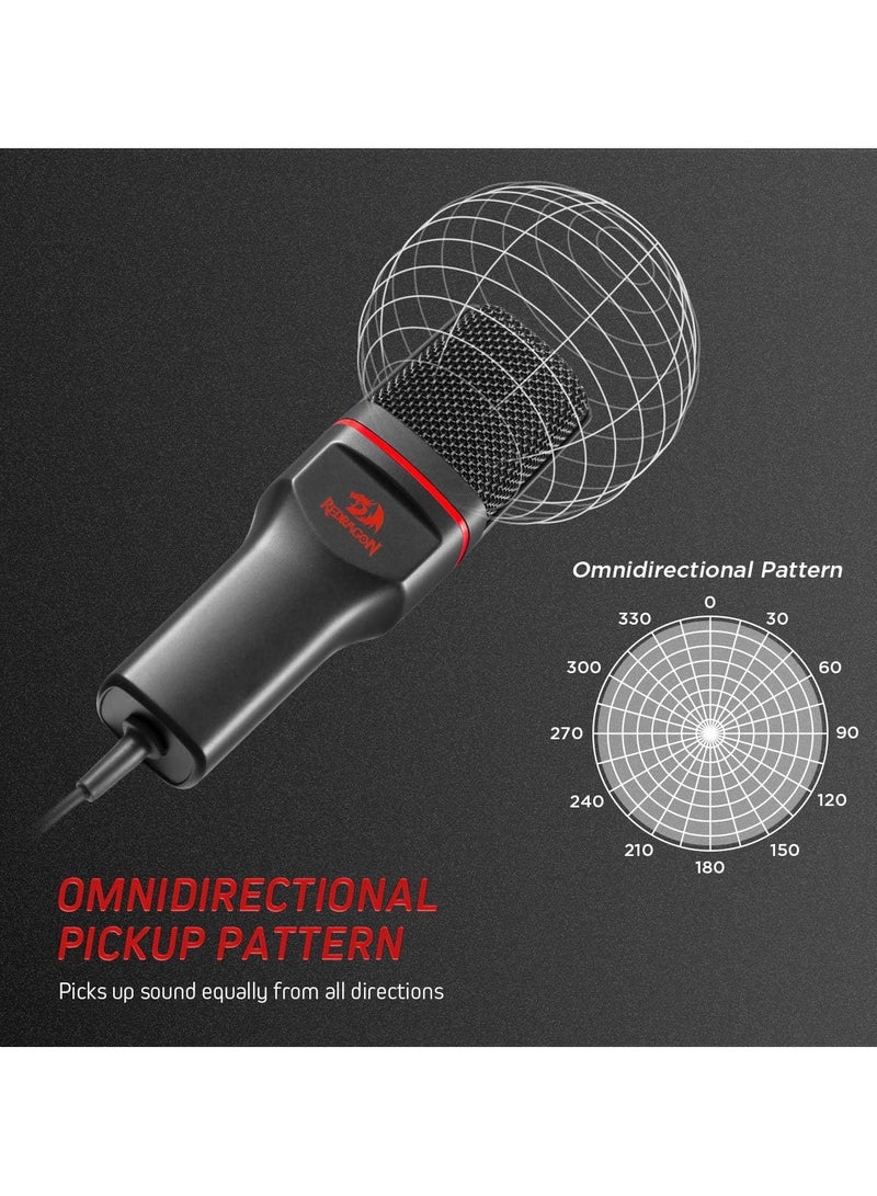 REDRAGON Redragon GM100 Professional Studio Condenser Microphone with 3.5mm XLR/Pop Filter/Tripod Stand/Shock Mount for Gaming Streaming Recording Podcasting Broadcasting  - Image 5