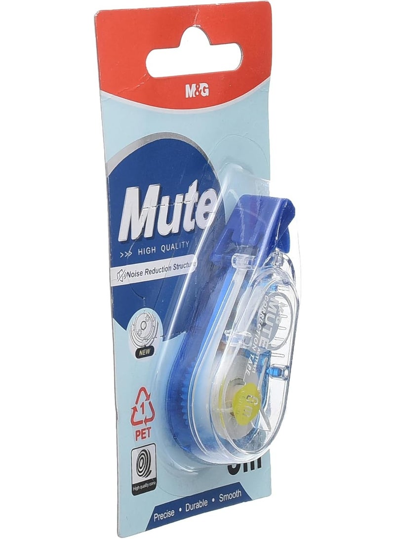 M&G Mute Correction Tape 6m x 5mm for Quiet, Precise Error Correction, Assorted Colors - Image 1