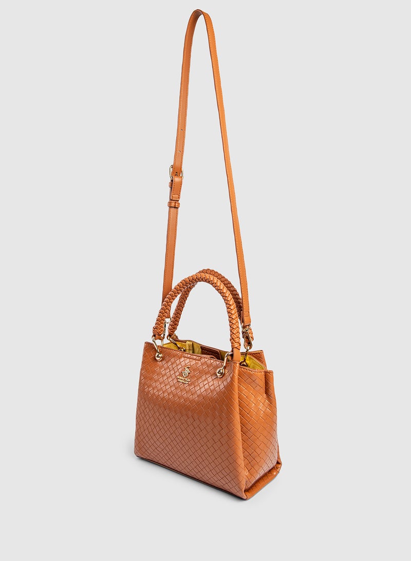BEVERLY HILLS POLO CLUB Textured Structured Handheld Tote Bag - Image 4