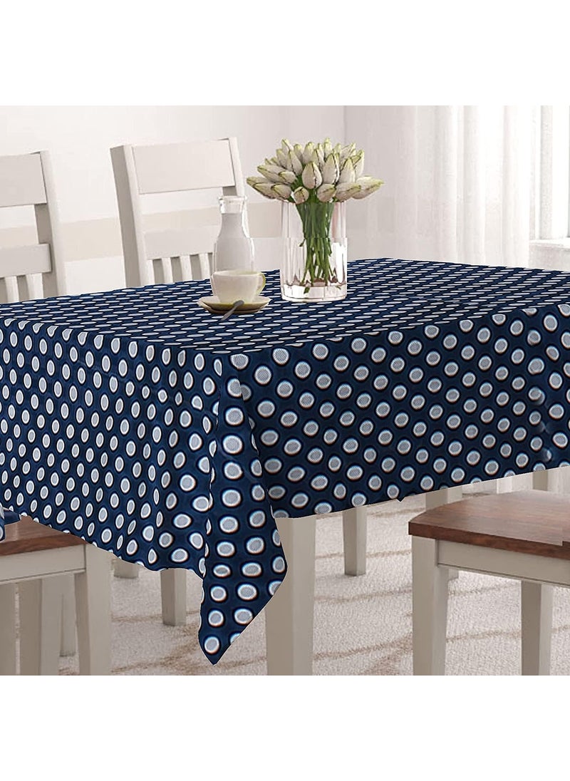 craft city CRAFT CITY PVC 6 Seater Dining Table Cover|Waterproof & Heat Resistant (54 by 90, Blue and Withe Dot)  - Image 1