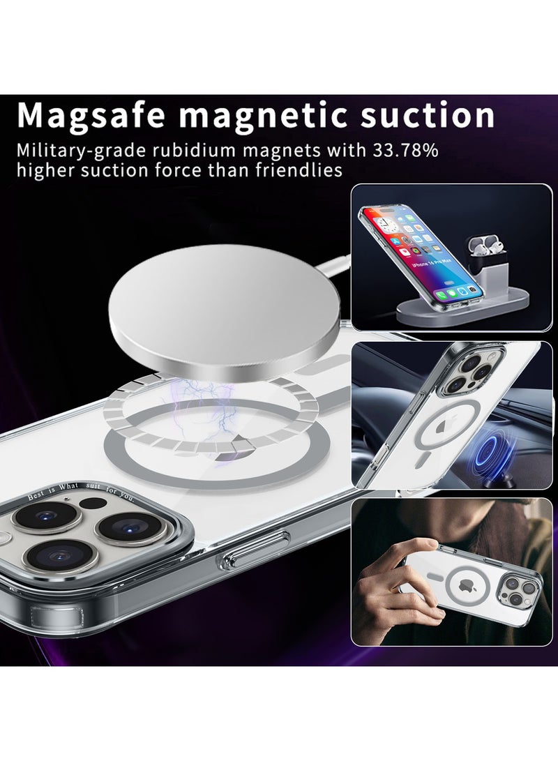 ICARLUS For Apple iPhone 16 Pro Case Compatible with MagSafe TPU+PC Anti-Scratch Cover - Gray - Image 2