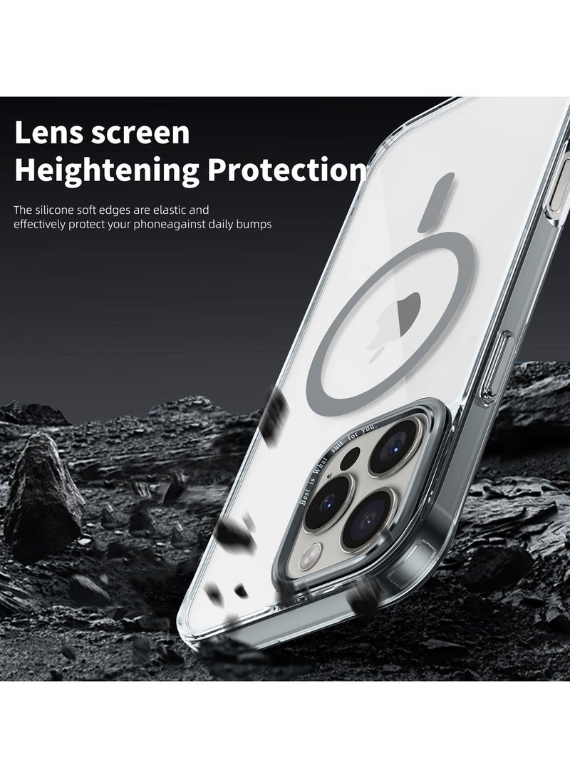 ICARLUS For Apple iPhone 16 Pro Case Compatible with MagSafe TPU+PC Anti-Scratch Cover - Gray - Image 3