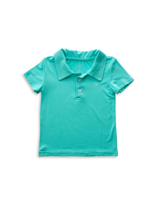 Bamboo Spandex Polo T-Shirt- Aqua